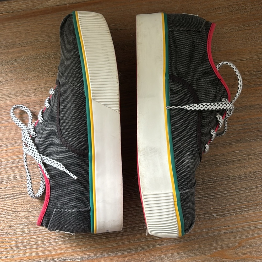 TOMS Cordones Boardwalk Black and Primary Color Platform Lace Tie Shoes Size 8.5 - Picture 13 of 17